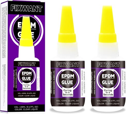 6 Seconds Fast Drying EPDM Ethylene Propylene Diene Monomer Rubber Glue 20ML (0.67 FL.OZ) (1) in Kuwait