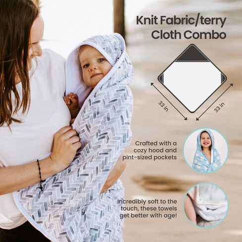 Copper Pearl Hooded Bath Towels Premium Knit/Terry Cloth Baby Towels with Hood, Pockets, and Cool Designs - Great to Gift and Make Bath Time Fun - Baby Bath Towel, Pecan in Saudi Arabia
