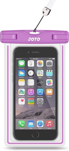 حقيبة حامل هاتف مقاومة للماء من JOTO، حقيبة جافة للهاتف الخلوي تحت الماء لهاتف iPhone 14 13 12 11 Pro Max Mini XS Max XR X 8 7 6S، Galaxy S21 S20 S10 S9 Pixel HTC LG Motorola حتى 7.0 بوصة - أرجواني in Kuwait
