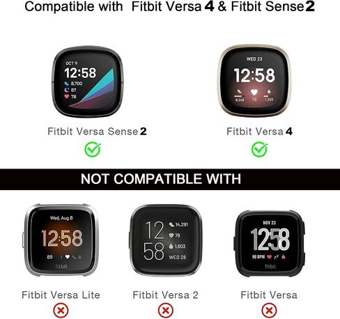 [ألماس مزدوج] حافظة حماية بلينغ متوافقة مع Fitbit Versa 3/ Sense، إطار ممتص للصدمات من حجر الراين الكريستالي اللامع للنساء (4 عبوات، شفاف + أسود + فضي + أسود مسدس) in Kuwait
