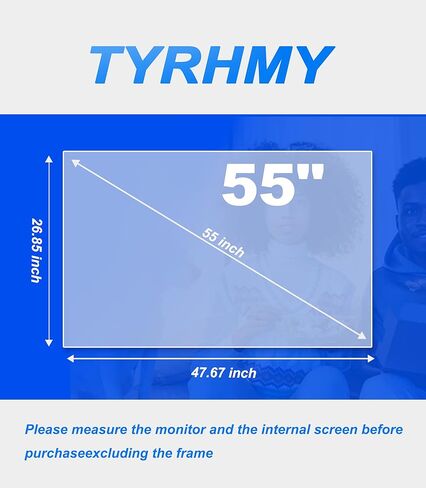 Anti Glare Film for TV 55 inch,Anti Blue Light Relieve Eye Strain and Reduce TV Screen Glare,55 inch Glare Film,55 inch TV Screen Protector Film in Kuwait