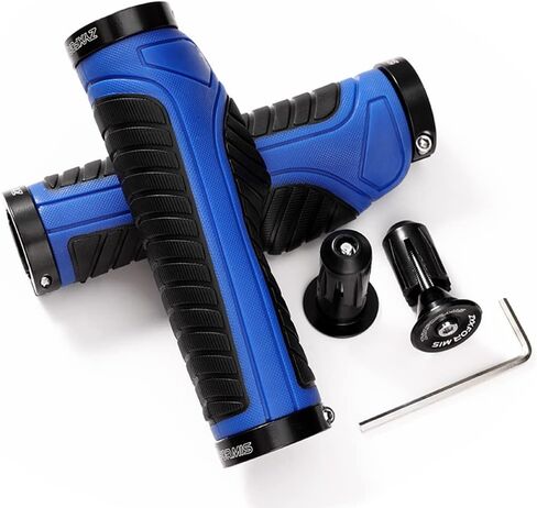 Bike Handlebar Grips, Non-Slip Ergonomic Design Bicycle Grips, Aluminum Double Lock-on Mountain Bike Grips with Multiple Colors for MTB BMX Scooter Downhill Foldable Urban Bikes in Saudi Arabia