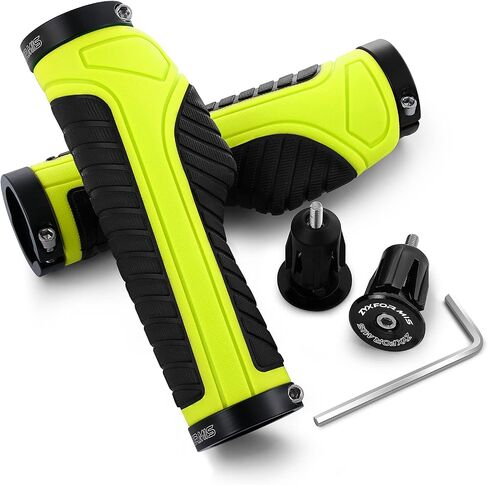 Bike Handlebar Grips, Non-Slip Ergonomic Design Bicycle Grips, Aluminum Double Lock-on Mountain Bike Grips with Multiple Colors for MTB BMX Scooter Downhill Foldable Urban Bikes in Saudi Arabia