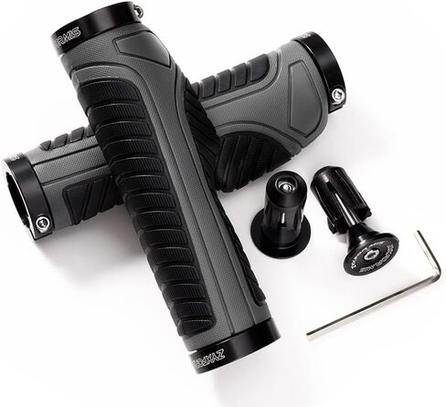 Bike Handlebar Grips, Non-Slip Ergonomic Design Bicycle Grips, Aluminum Double Lock-on Mountain Bike Grips with Multiple Colors for MTB BMX Scooter Downhill Foldable Urban Bikes in Saudi Arabia