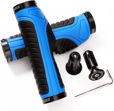 Bike Handlebar Grips, Non-Slip Ergonomic Design Bicycle Grips, Aluminum Double Lock-on Mountain Bike Grips with Multiple Colors for MTB BMX Scooter Downhill Foldable Urban Bikes in Saudi Arabia