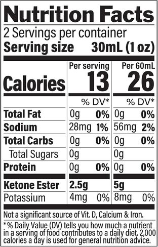 كيتون إيد كيتون إستر شراب شوت | جاهز للشرب مع 5 جرام كيتون (أحادي) إستر لكل زجاجة | بدون سكر، بدون كافيين | حصتين لكل زجاجة (عدد واحد) in Kuwait