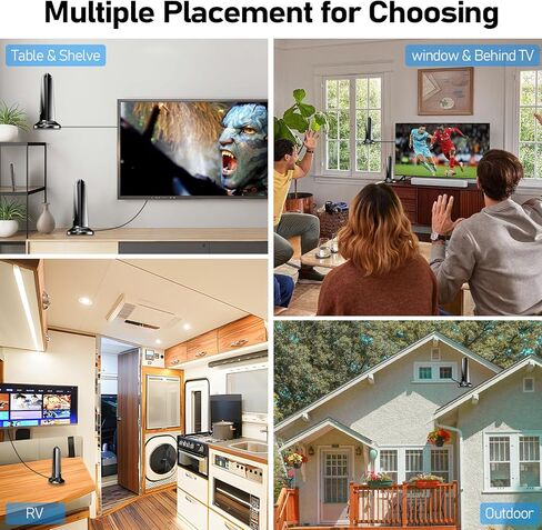 أفضل هوائي تلفزيون لعام 2024 للتلفزيون الذكي، هوائي التلفزيون الرقمي داخلي، مضخم داخلي خارجي للقنوات المحلية يدعم 4K 8K HDTV 1080p in Kuwait