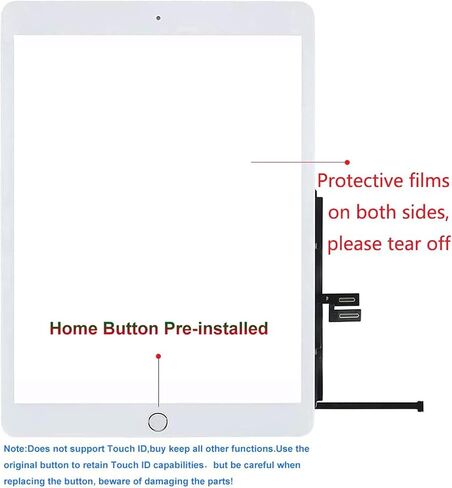for iPad 7 7th / 8 8th Gen A2197 A2198 A2200 A2270 A2428 A2429 A2430 Screen Replacement 2 Pack 10.2 Inch Digitizer, for iPad 7 7th / 8 8th Gen Touch Screen Digitizer Replacement(White) in Kuwait