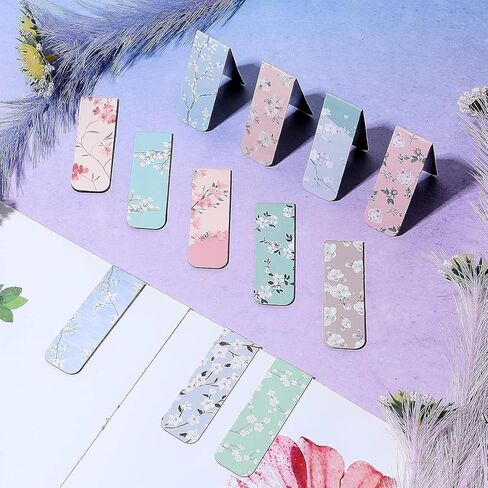 24 Pieces Magnetic Bookmarks for Women Floral Book Markers for Women Flower Planner Magnetic Bookmark Assorted Book Magnets Page Markers Clip Magnetic Bookmarks for Books Students Reading in Saudi Arabia