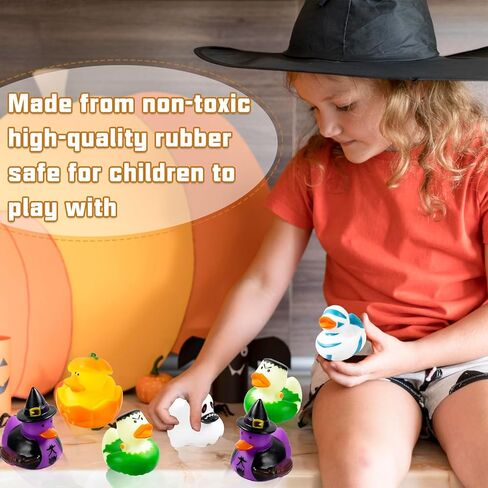 هدايا حفلات البط المطاطي للهالوين من kockuu - 6 قطع من ألعاب حمام البط المضيئة، بطة شبح البط للأطفال، خدعة أو علاج عيد الهالوين تحت عنوان ألعاب حوض استحمام عيد الميلاد، حشو حقيبة جودي in Kuwait