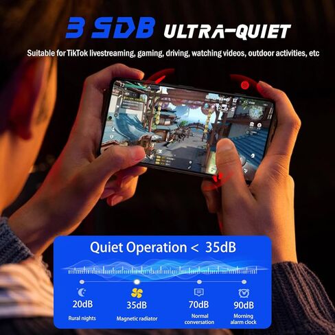مبرد مغناطيسي للهاتف الخلوي للألعاب، مروحة تبريد للهاتف المحمول مع مشبك، مشعاع RGB محمول لسلسلة iPhone MagSafe/Android/الكمبيوتر اللوحي/iPad، تبريد غرفة التبريد بأشباه الموصلات in Saudi Arabia