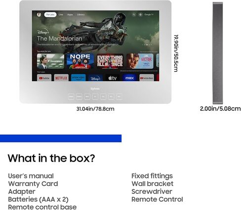 SYLVOX 24'' Smart Waterproof TV, Magic Mirror TV for Bathroom, 1080P, Bass Boost, IP66, Anti-Fog, Built-in APP Store, and Voice Assistant (On Wall Model) in Kuwait