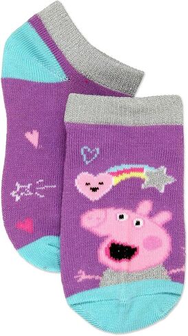 Peppa Pig Girls Toddler 6 Pack Socks Set (Shoe: 7-10 (Sock: 4-6), 6 pk No Show) in Saudi Arabia