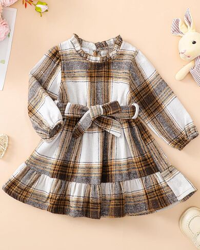 فستان SUNNY PIGGY للأطفال الصغار فستان بأكمام طويلة للشتاء والخريف للفتيات in Kuwait