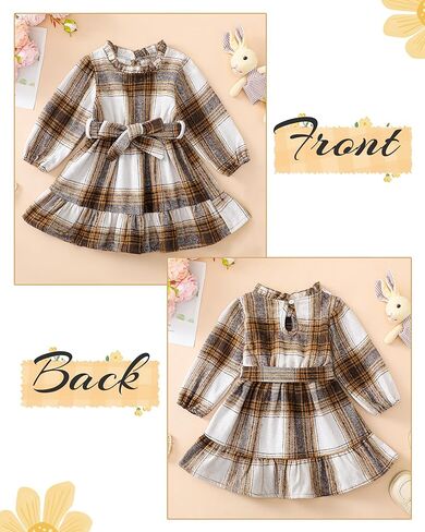 فستان SUNNY PIGGY للأطفال الصغار فستان بأكمام طويلة للشتاء والخريف للفتيات in Kuwait