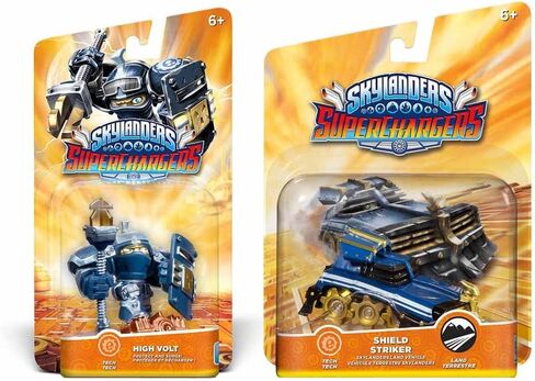 Skylanders Superchargers Character & Vehicle Bundle - High Volt & Shield Striker in Kuwait
