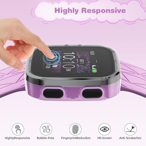 SimpleThings Compatible with Garmin Bounce Screen Protector, 2Pack Hard PC Cover with Tempered Glass Screen Protector for Garmin Bounce Kids Watch, Anti-Scratch and Touch Sensitive (Clear+Clear) in Saudi Arabia