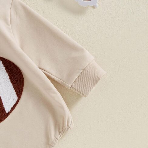 TheFound Newborn Baby Girl Boy Football Outfit Rugby Embroidered Long Sleeve Oversized Jumpsuit Romper Infant Baby Clothes in Saudi Arabia