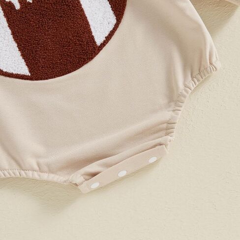 TheFound Newborn Baby Girl Boy Football Outfit Rugby Embroidered Long Sleeve Oversized Jumpsuit Romper Infant Baby Clothes in Saudi Arabia