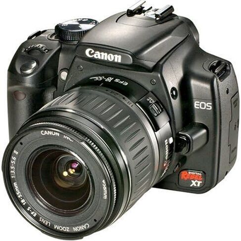كاميرا Canon Digital Rebel XT DSLR مع عدسة EF-S 18-55mm f3.5-5.6 (أسود) (الطراز القديم) (متجددة) in Saudi Arabia