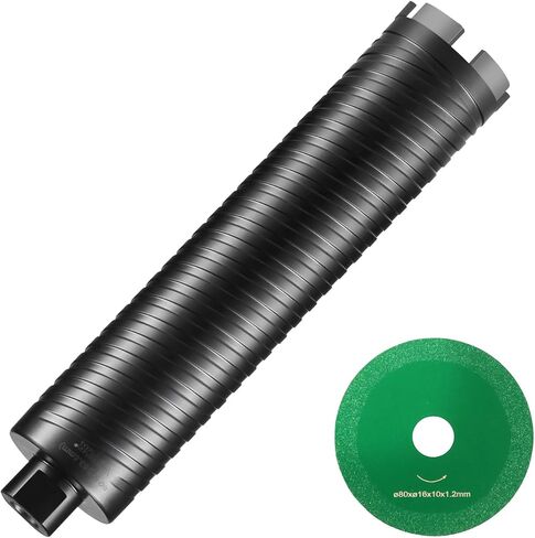 VEVOR Core Drill Bit, 2.5" Wet/Dry Diamond Core Drill Bits for Brick and Block, Concrete Core Drill Bit with Pilot Bit Adapter and Saw Blade, 9.5" Drilling Depth, 5/8"-11 Inner Thread, Laser Welding in Saudi Arabia