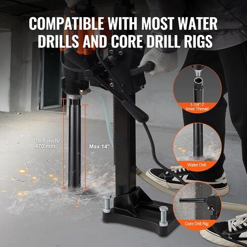 VEVOR Core Drill Bit, 2.5" Wet/Dry Diamond Core Drill Bits for Brick and Block, Concrete Core Drill Bit with Pilot Bit Adapter and Saw Blade, 9.5" Drilling Depth, 5/8"-11 Inner Thread, Laser Welding in Saudi Arabia
