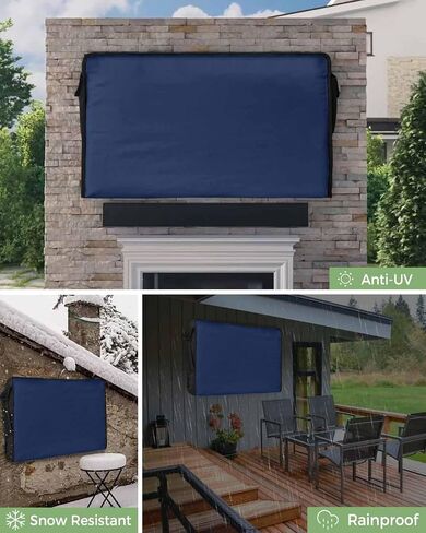 Outdoor Waterproof and Weatherproof TV Cover, Navy Blue Farmhouse TV Enclosure for 40 to 43 Inch Screens, Solid Navy BlueColor Art Dust-proof Screen TV Cover Protector for Outside in Saudi Arabia