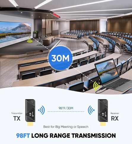 30M Wireless WiFi HDMI Extender Video Transmitter and Receiver Adapter 1080P Screen Share Switch for PS4 Notebook to TV Monitor,DVR,NVR, Satellite Box,Satellite Television Receivers., Black in Saudi Arabia