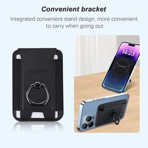 محفظة هاتف مغناطيسية حامل بطاقة الائتمان مع غطاء قلاب للخصوصية، محفظة هاتف جلدية مغناطيسية مع حامل قابل للتعديل، ملحقات الهاتف لمحفظة مغناطيسية magsafe لنماذج iphone 15/14/13/12 in Kuwait