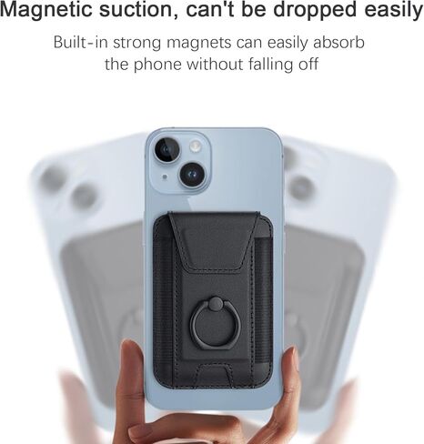 محفظة هاتف مغناطيسية حامل بطاقة الائتمان مع غطاء قلاب للخصوصية، محفظة هاتف جلدية مغناطيسية مع حامل قابل للتعديل، ملحقات الهاتف لمحفظة مغناطيسية magsafe لنماذج iphone 15/14/13/12 in Kuwait
