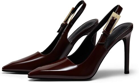 Coutgo Women's Slingback High Heels Pointed Toe Stilettos Metal Buckle Dress Party Pump Shoes in Saudi Arabia