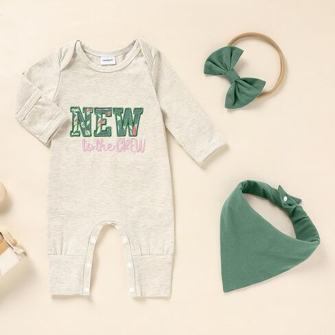 Sinhoon Newborn Baby Girl Clothes Toddler Baby Long Sleeve Romper Infant Letter Embroidered Jumpsuit in Saudi Arabia