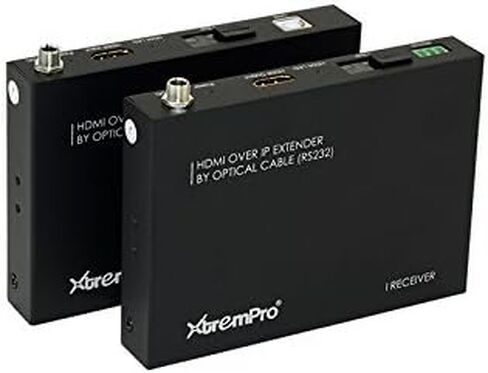 HDMI Extender Over IP Optical Fiber w/IR Single w/Transmitter and Receiver Up to 12.4 Miles/20KM, 1080p 60Hz, RS232 – Black (61008) in Kuwait