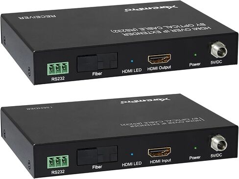 HDMI Extender Over IP Optical Fiber w/IR Single w/Transmitter and Receiver Up to 12.4 Miles/20KM, 1080p 60Hz, RS232 – Black (61008) in Kuwait