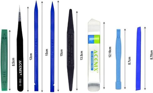 ACENIX 9 pcs Mobile Phone Repair Tool Kit Professional Opening Repair Pry Tool Kit Plastic Spudger Set Precision Tweezers Set Modelling in Saudi Arabia