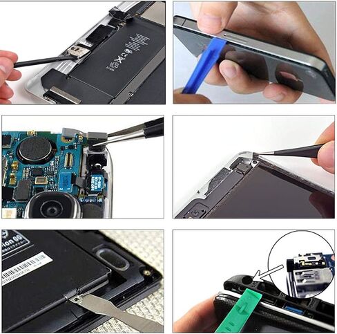 ACENIX 9 pcs Mobile Phone Repair Tool Kit Professional Opening Repair Pry Tool Kit Plastic Spudger Set Precision Tweezers Set Modelling in Saudi Arabia