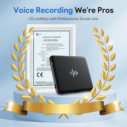 iZYREC 32GB Grey Voice Recorder w/Grey Case, Voice Activated Recorder with App, Audio Recording Device, 30 Hours Continuous Recording, AI Noise Canceling, Portable Digital Voice Device for Lectures in Saudi Arabia