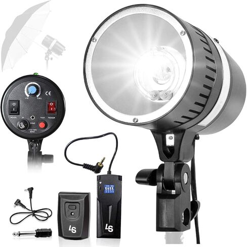 LimoStudio 160W 5500K إضاءة تصوير فوتوغرافي ستروب ضوء فلاش مع مشغل وجهاز استقبال لأضواء كاميرا استوديو الصور، AGG3134 in Kuwait