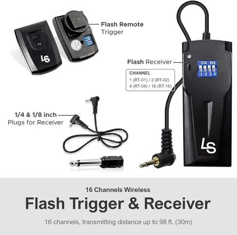 LimoStudio 160W 5500K إضاءة تصوير فوتوغرافي ستروب ضوء فلاش مع مشغل وجهاز استقبال لأضواء كاميرا استوديو الصور، AGG3134 in Kuwait