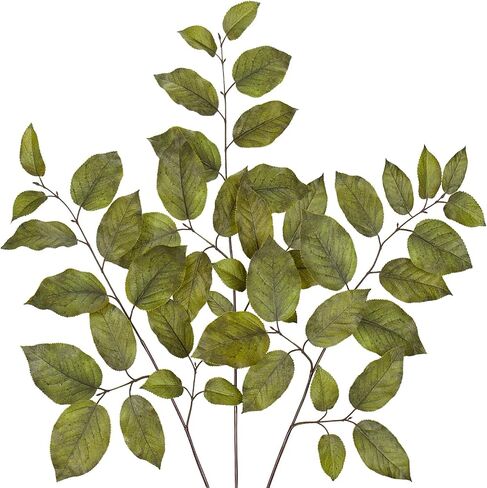 3PCS Artificial Fall Leaves Stems 29.5'' Fall Foliage Branches Autumn Salal Leaves Spray for Home Kitchen Farmhouse Thanksgiving Table Centerpiece Mantle Room Décor(Burgundy) in Saudi Arabia