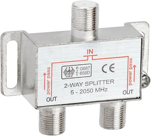 Cmple 2-Way Splitter 2050MHz F-Type 2.05Ghz 2 Way Coaxial Cable Splitter (RG6 Splitter, Coaxial Splitter, TV Splitter, in Saudi Arabia