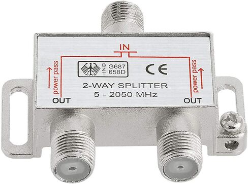 Cmple 2-Way Splitter 2050MHz F-Type 2.05Ghz 2 Way Coaxial Cable Splitter (RG6 Splitter, Coaxial Splitter, TV Splitter, in Saudi Arabia