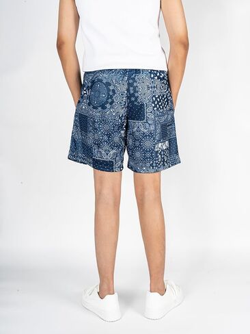 BOOMLEMON شورت رجالي شبكي بيزلي شورت ريترو جرافيك مطبوع غير رسمي باندانا بوهو كرة السلة ملابس الشارع الشهير سراويل قصيرة in Kuwait
