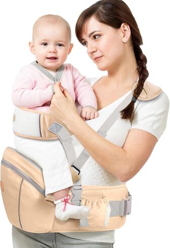 Baby Hip Seat Carrier, Ergonomic Waist Stool for Child Infant with Adjustable Strap Pocket Soft Base, Baby Hip Carrier for Newborns & Toddlers in Saudi Arabia