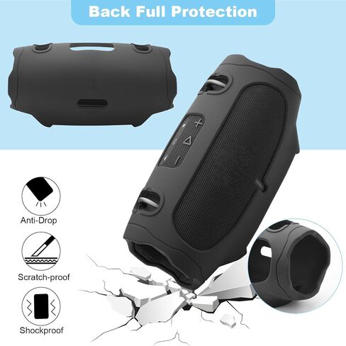 TXEsign Silicone Case Cover for JBL Xtreme 4 - Portable Bluetooth Speaker, Travel Carrying Protective Cover for Xtreme 4 (Black) in Kuwait