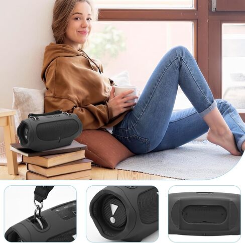 TXEsign Silicone Case Cover for JBL Xtreme 4 - Portable Bluetooth Speaker, Travel Carrying Protective Cover for Xtreme 4 (Black) in Kuwait