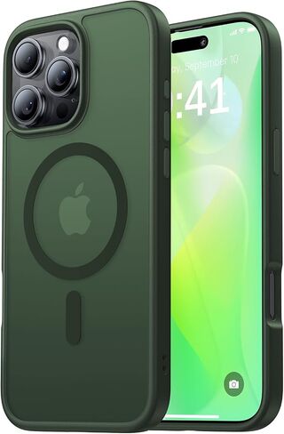 Magnetic Shockproof for iPhone 16 Pro Max Case, Skin-friendly[Compatible with MagSafe] [Military-Grade Drop Protection]Anti-Yellow Translucent Slim Cover for iPhone 16 Pro Max Phone Case, Black in Saudi Arabia