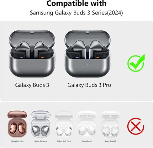 AIRSPO Compatible with Samsung Galaxy Buds 3 Case & Galaxy Buds 3 Pro Case with Cleaner kit, Military Hard Case with Lock for Samsung Galaxy Buds3 Wireless Charging Cases, Black in Saudi Arabia