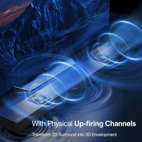 شريط صوت ULTIMEA 3.1.2Ch مع Dolby Atmos للتلفزيون الذكي، ومشغلين للتشغيل العلوي، ومكبر صوت بقدرة 390 وات مع مضخم صوت، وممر 4K HDR، ومدخل HDMI/eARC، وNova S70، 2024 موديل جديد in Saudi Arabia
