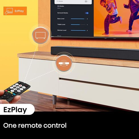 Hisense A620 2.1ch All-in-one Sound Bar with Built-in Subwoofer, 240W, DTS Virtual: X, Dolby Dightal Plus, Bluetooth 5.3, Roku TV Ready, HDMI ARC/AUX/USB, Ez Play, Black (A620, 2024 Model) in Kuwait